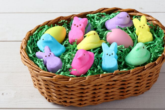 PEEPS in an Easter basket